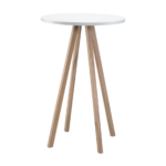 Hightable, Stehtisch, weiß/ Gestell Eiche natur