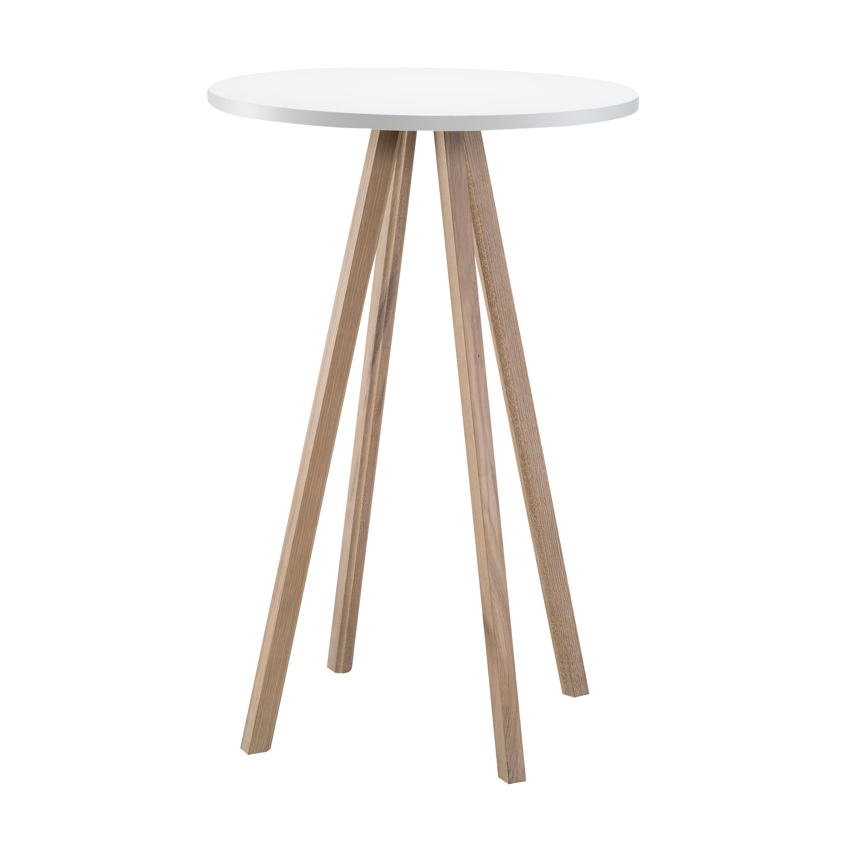 Hightable, Stehtisch, weiß/ Gestell Eiche natur